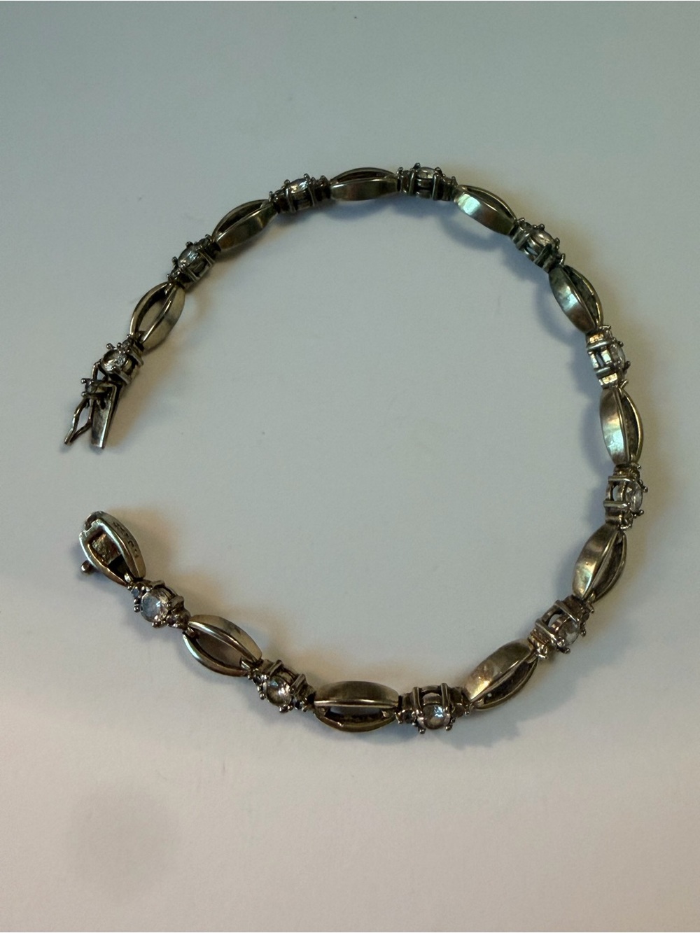 Sterling Silver  Women's Bracelet with Clear CZ’s